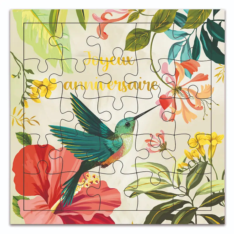 Puzzlekarte mit Kolibri (Cartes d'Art)