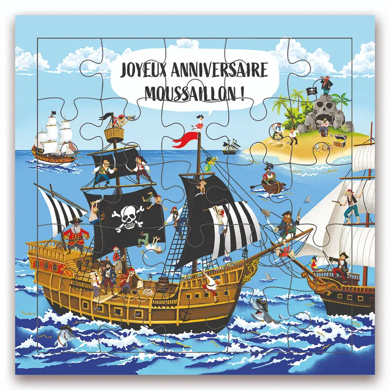 Puslespilskort med pirater Cartes d'Art