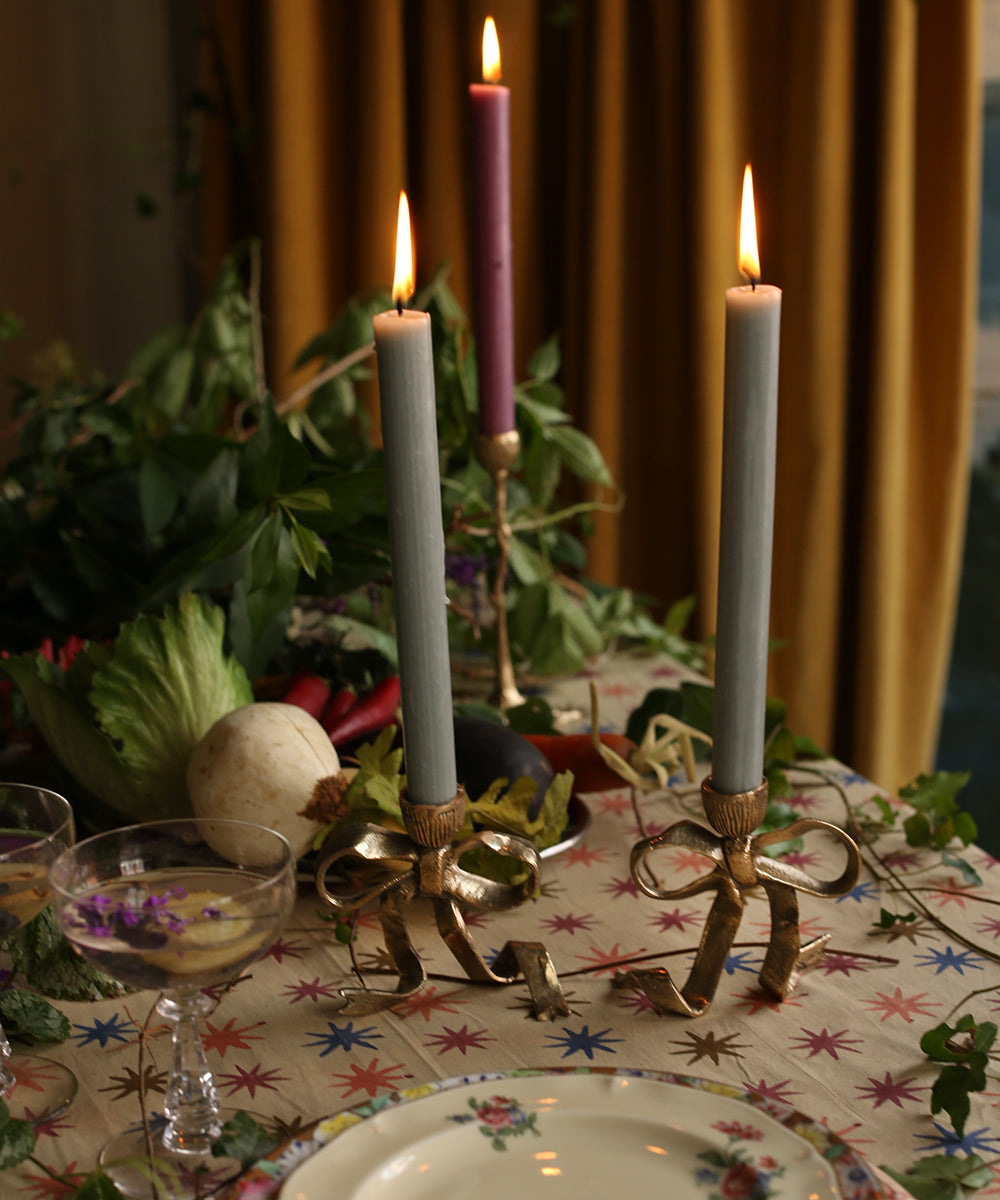 Rosett ljusstake i mässing