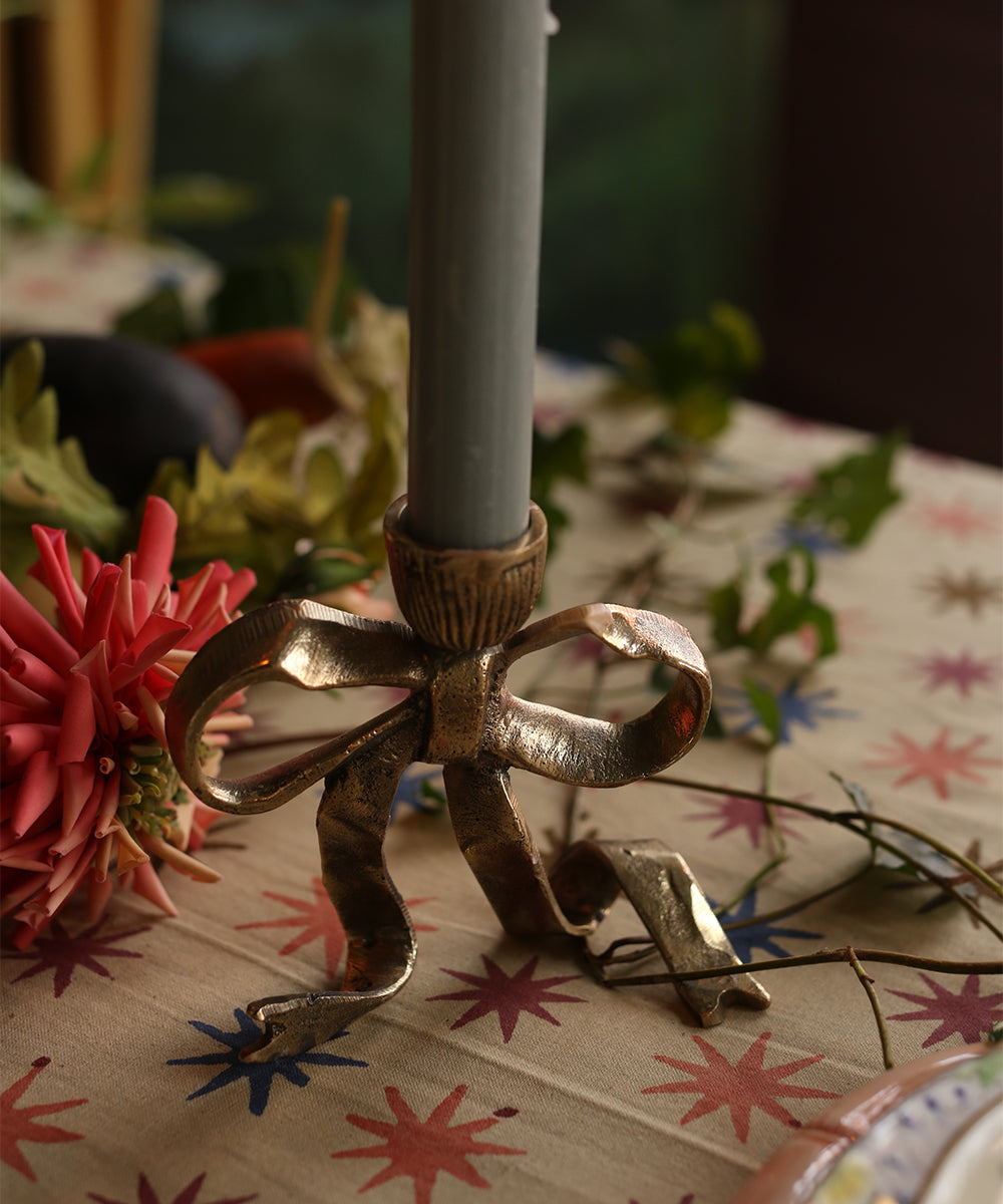 Rosett ljusstake i mässing
