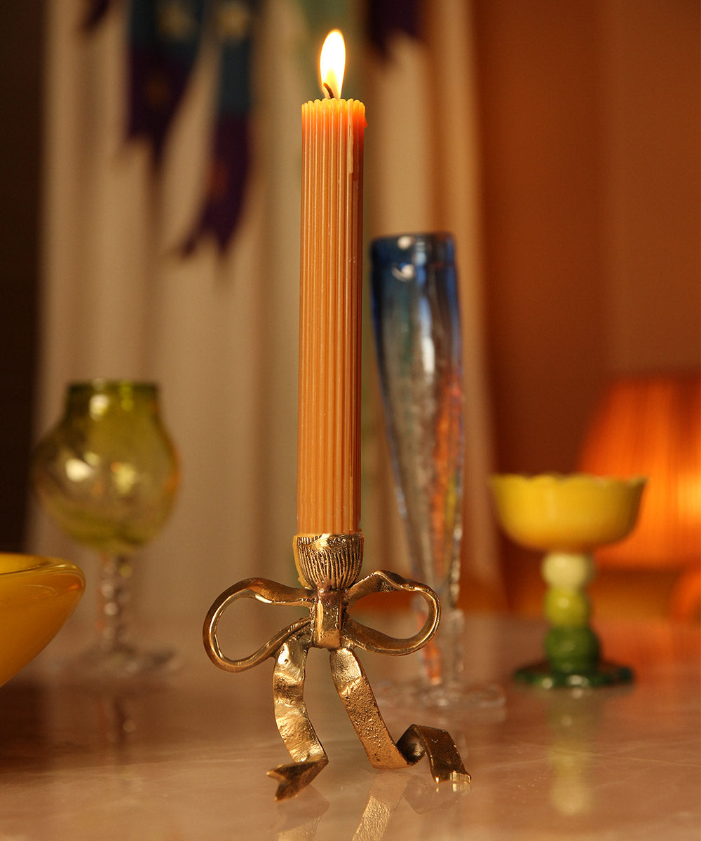 Rosett ljusstake i mässing
