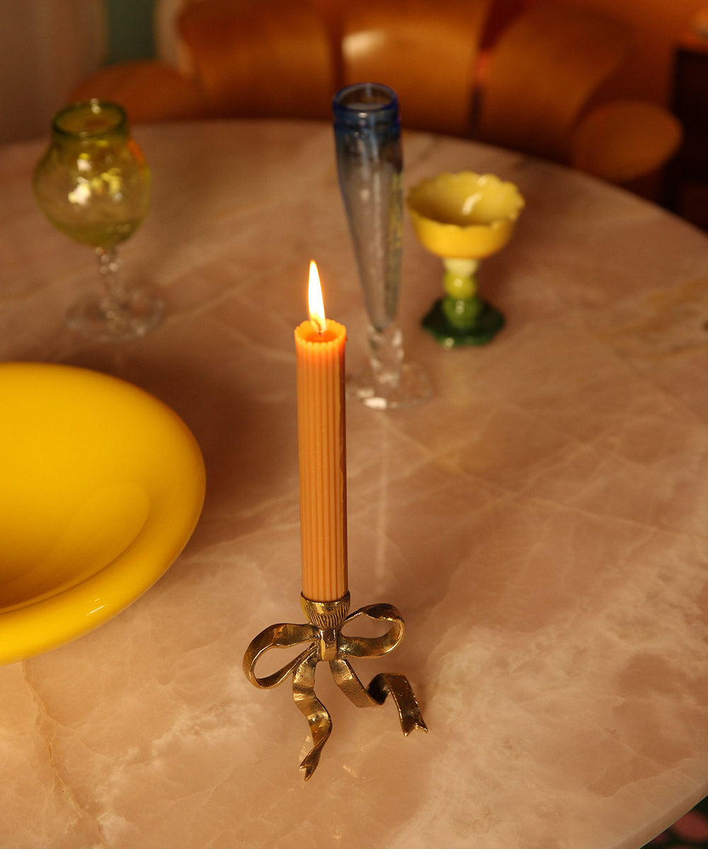 Rosett ljusstake i mässing