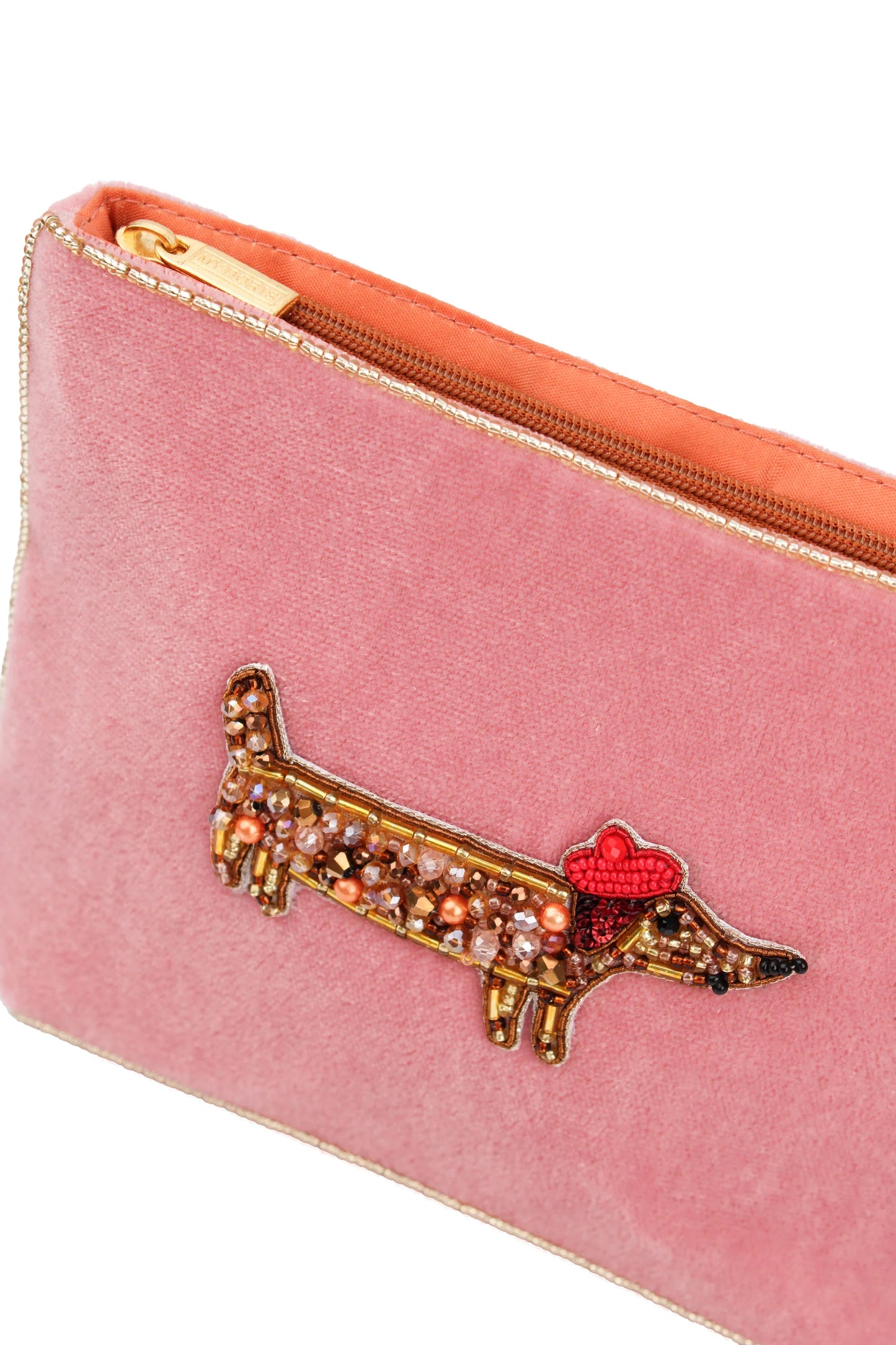 Bestickte mittelgroße Kosmetiktasche/Necessaire Kolibri