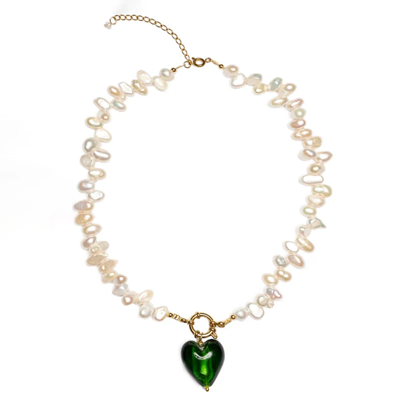 Massi halsband Love Pendant green