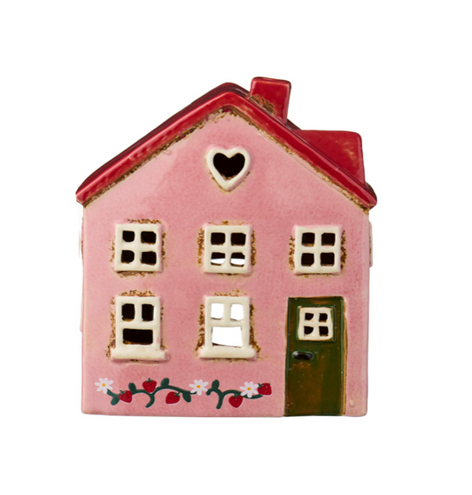 Danska värmeljushus rosa