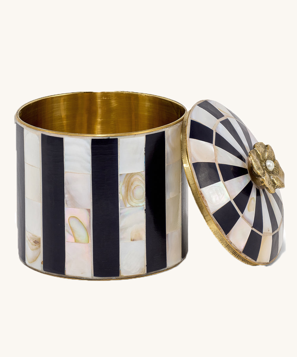 Zoey ask med blomma navy