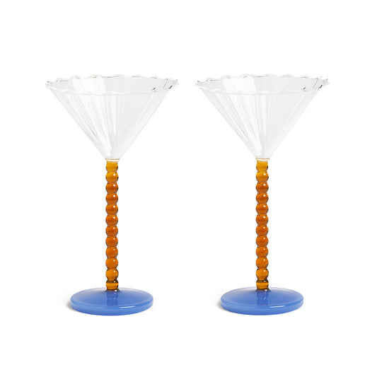 Glas coupe perle amber 2-pack