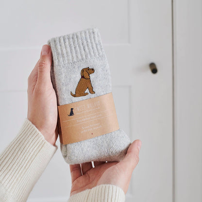 Strumpor med broderad hund - Cocker Spaniel