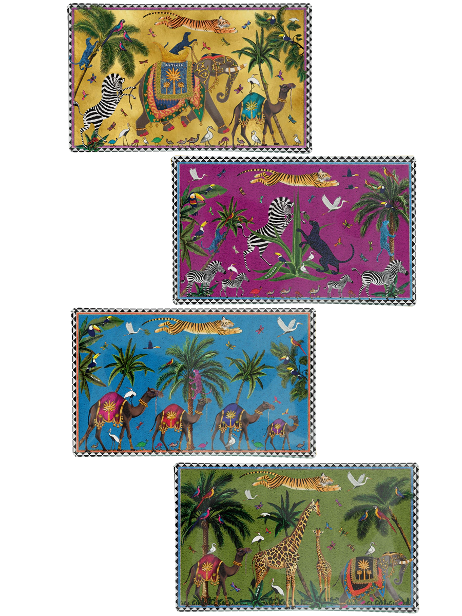 Plåtask med glasfat Ortigia Flying Tiger