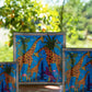 Glasfat Ortigia Giraffe 25 x 25 cm blå
