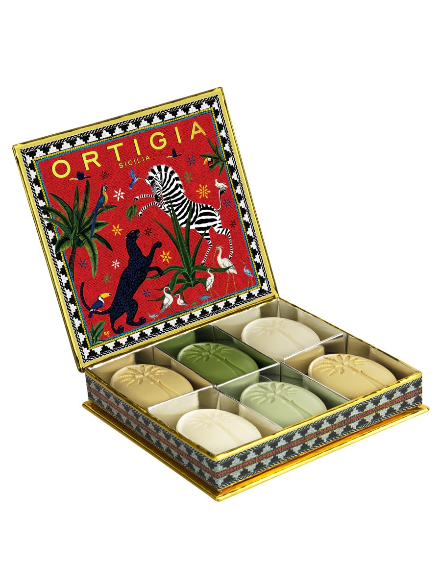 Ortigia Sicilia 6 x tvålar Jungle Red