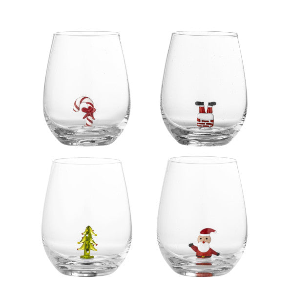 Glas med figur jul 4-pack