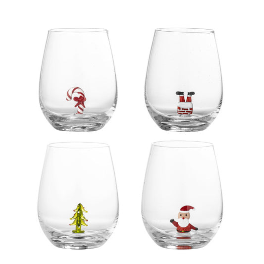 Glas med figur jul 4-pack