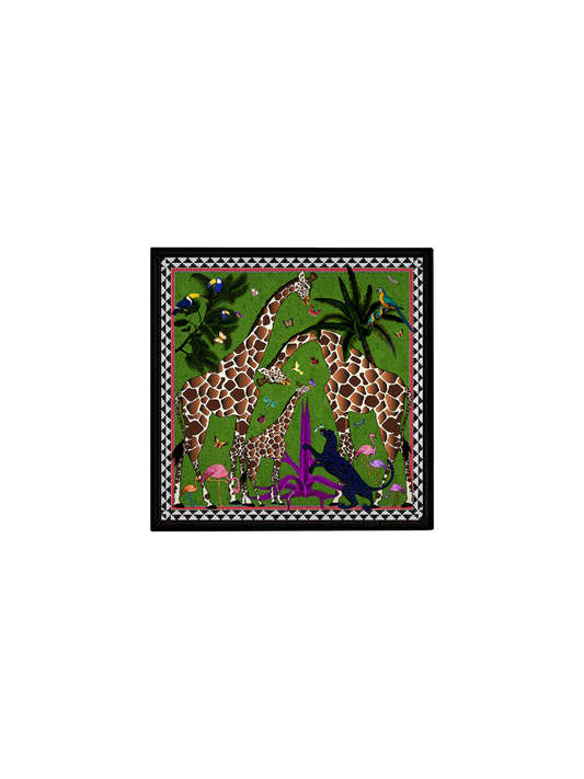Bricka Ortigia Sicilia Giraff grön 16 x 16 cm
