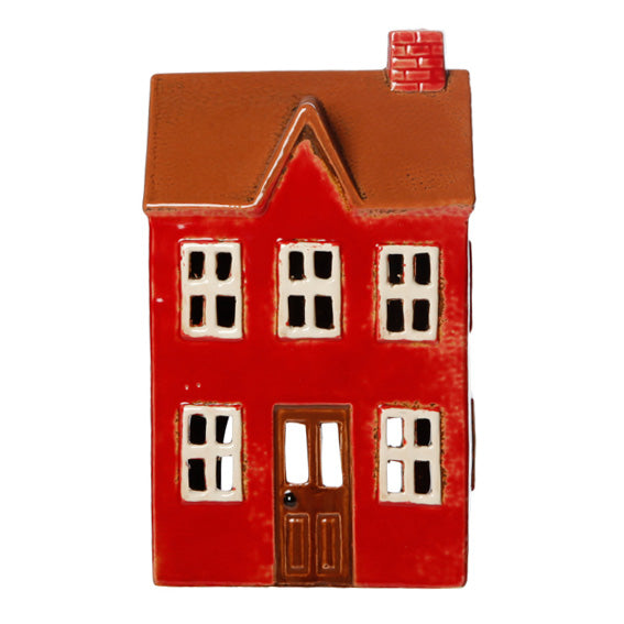 Danska hus till värmeljus Rött